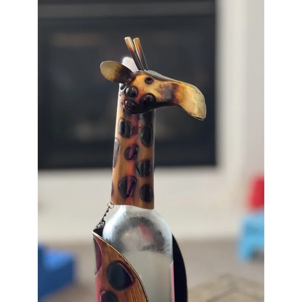 Pier One Metal Giraffe Wine Holder ED3037 Two Piece (Wine Not Included) NWOT